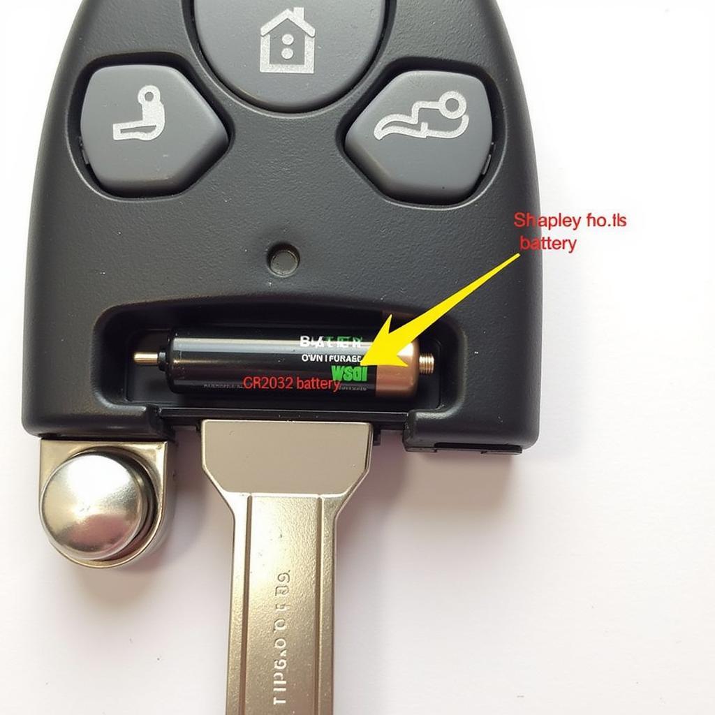 2005 Toyota Tundra Key Fob Battery Location - Identifying the CR2032 battery inside the key fob.