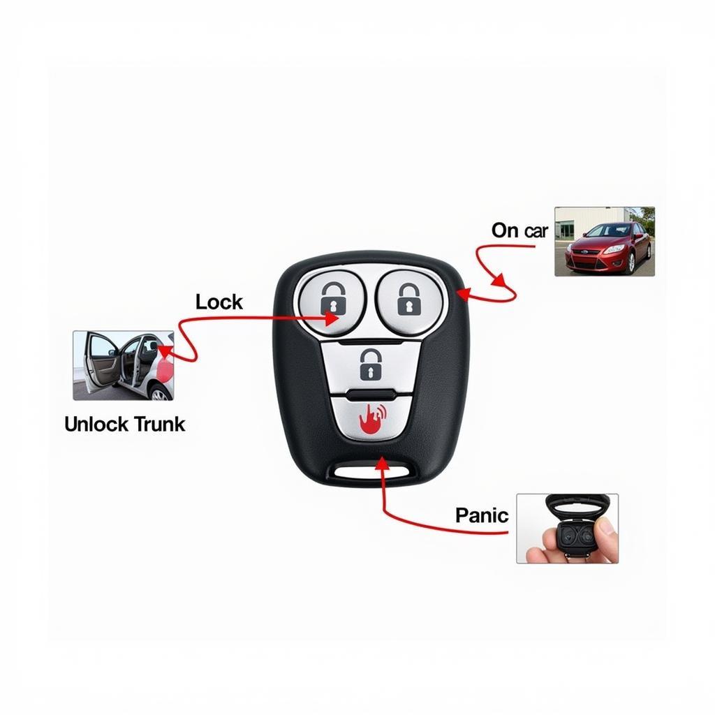 2006 Ford Focus Key Fob Functions: Lock, Unlock, Trunk Release, Panic