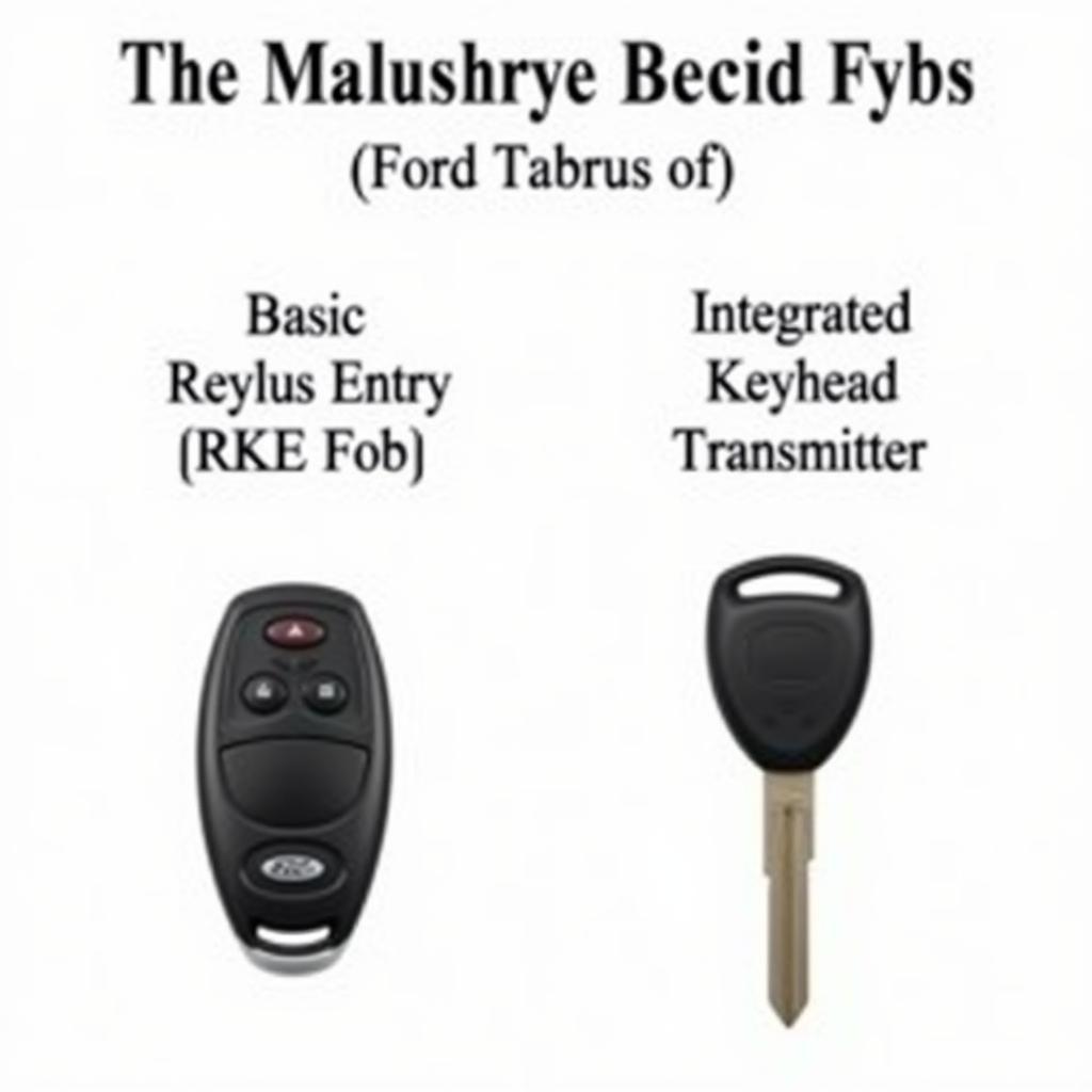 2006 Ford Taurus SE Key Fob Types: RKE and Integrated Keyhead Transmitter