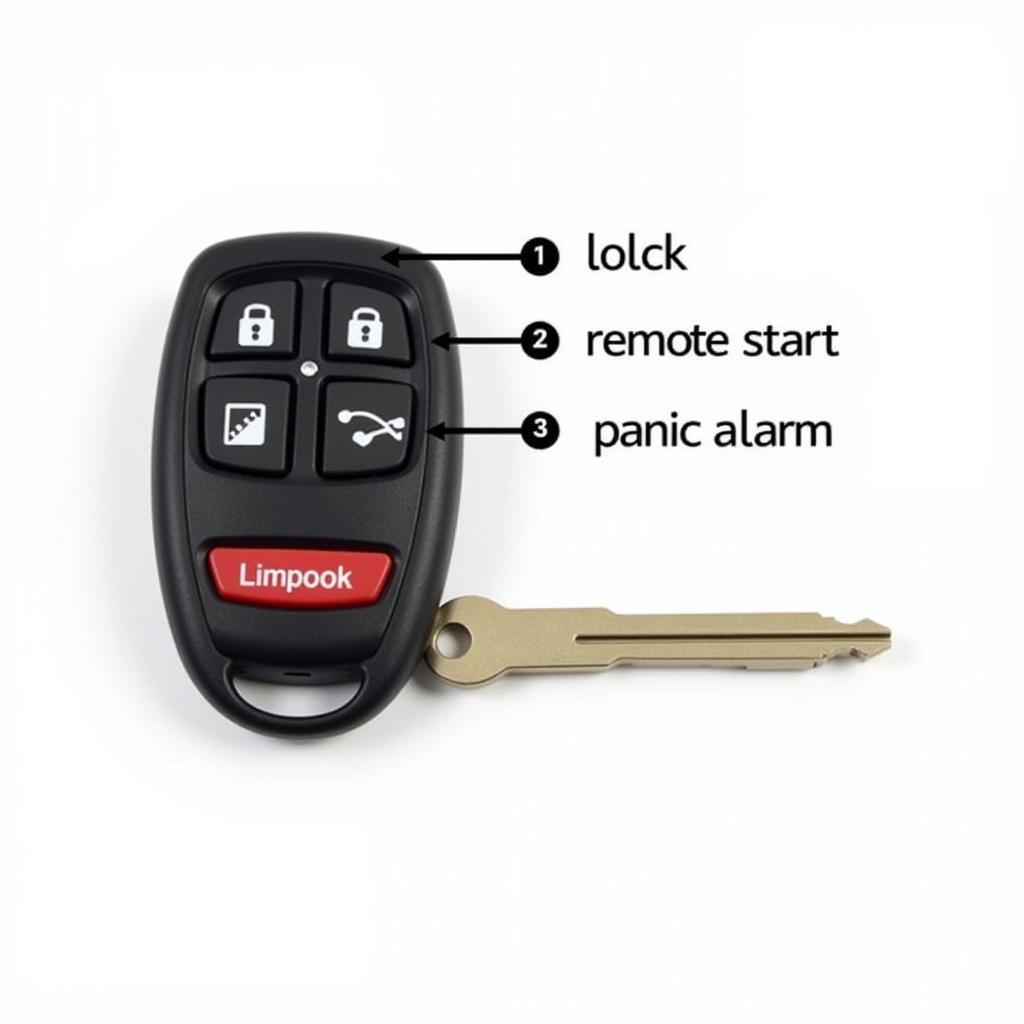 2006 Impala LS Key Fob Functions: Lock, Unlock, Remote Start, Panic Alarm