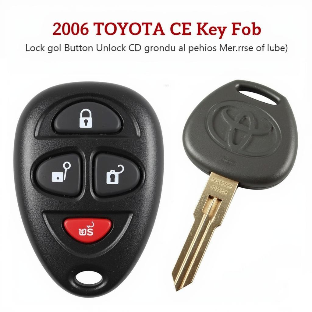 2006 Toyota Corolla CE Key Fob Features and Buttons