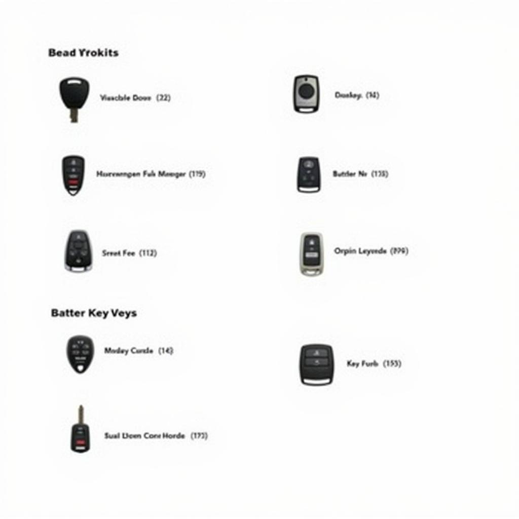 Different Types of 2007 Acura Key Fobs