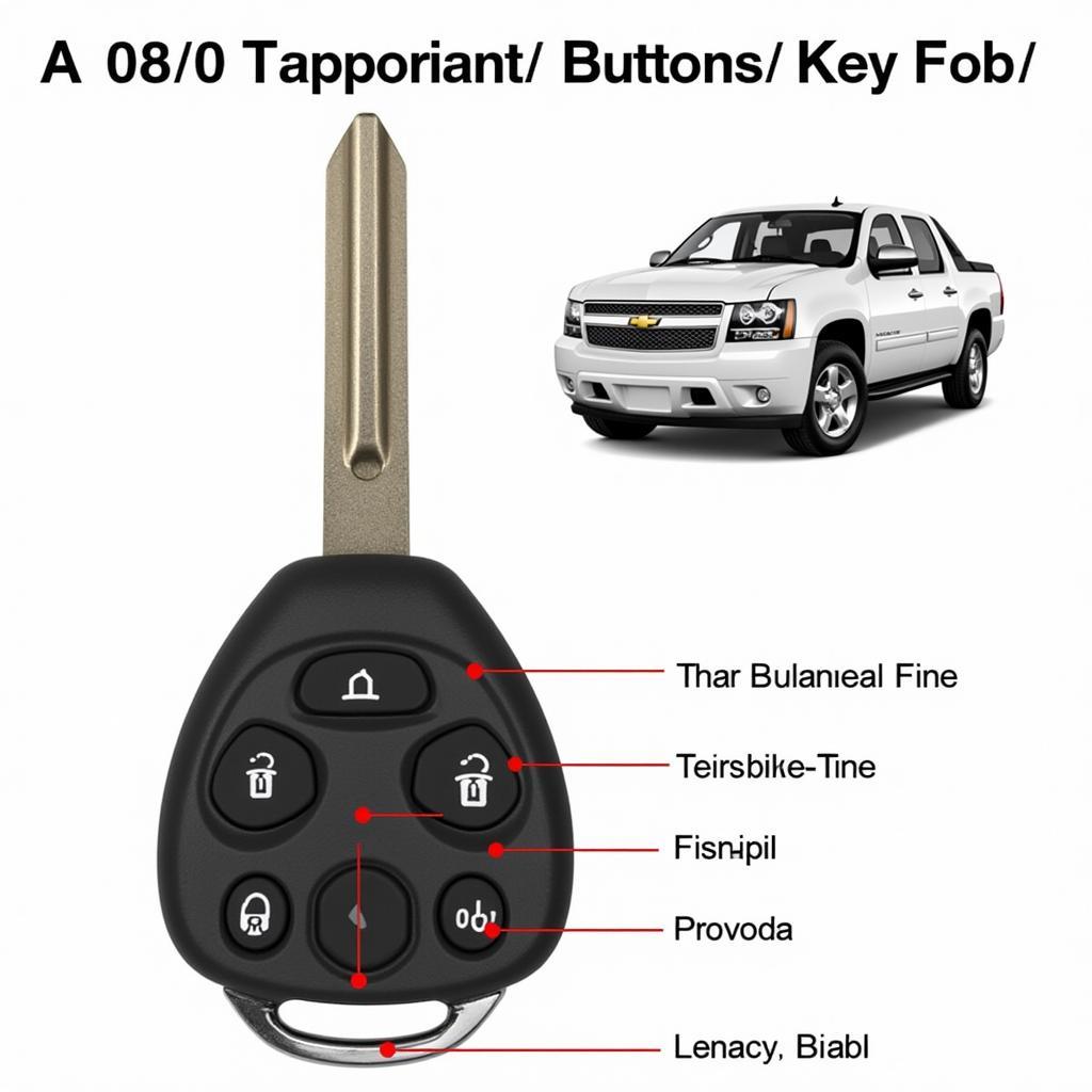 2007 Chevy Avalanche Key Fob Functions: Lock, Unlock, Remote Start, Panic Button, and Tailgate Release