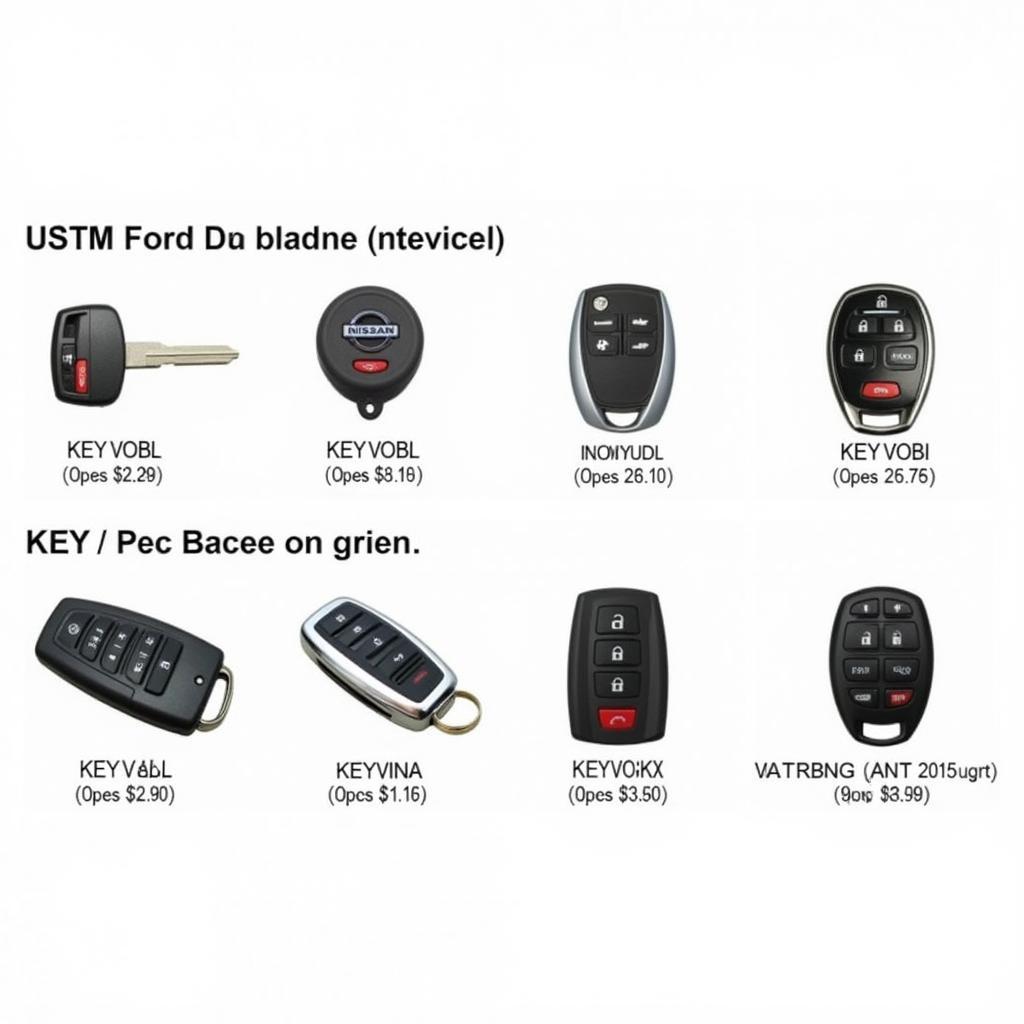 2007 Nissan Murano Key Fob Replacement Options: Different key fob types available for replacement, including OEM and aftermarket options.