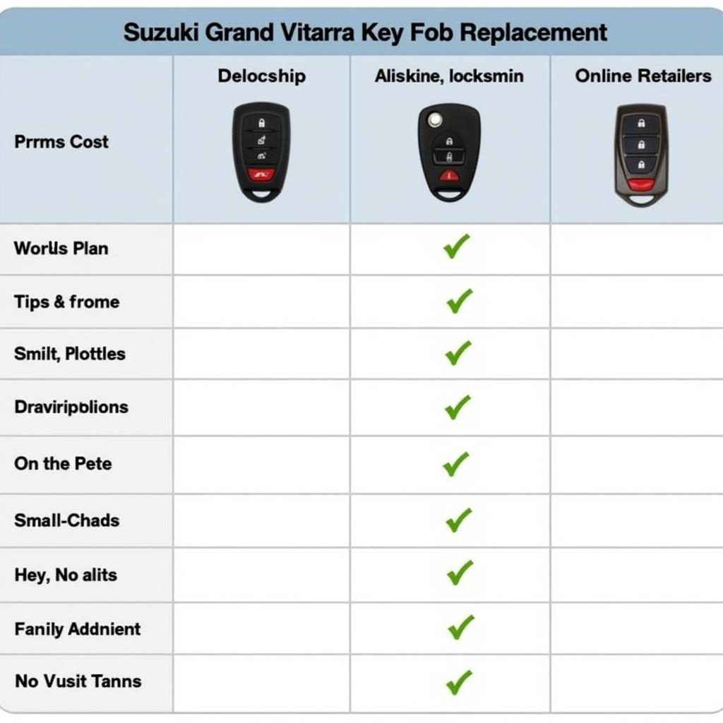 2007 Suzuki Grand Vitara Key Fob Replacement Options