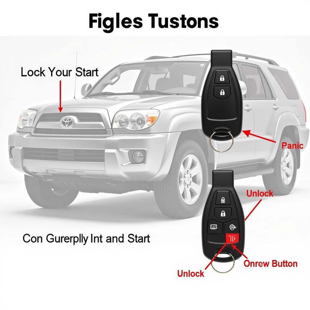 2007 Toyota 4Runner Key Fob Functions: Lock, Unlock, Panic, and Remote Start