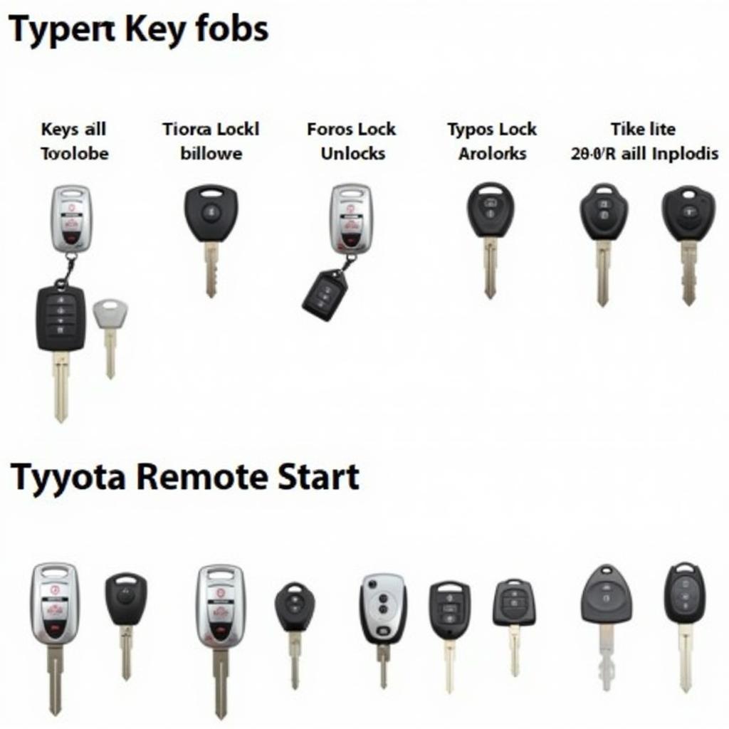 Various 2007 Toyota Key Fob Types