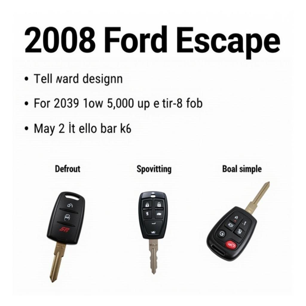 Different Types of 2008 Ford Escape Key Fobs