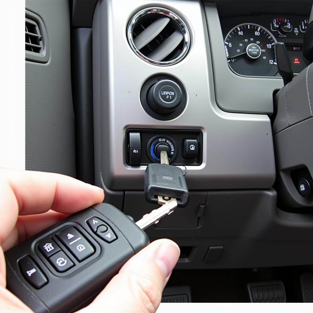 Inserting Key Fob into the Ignition