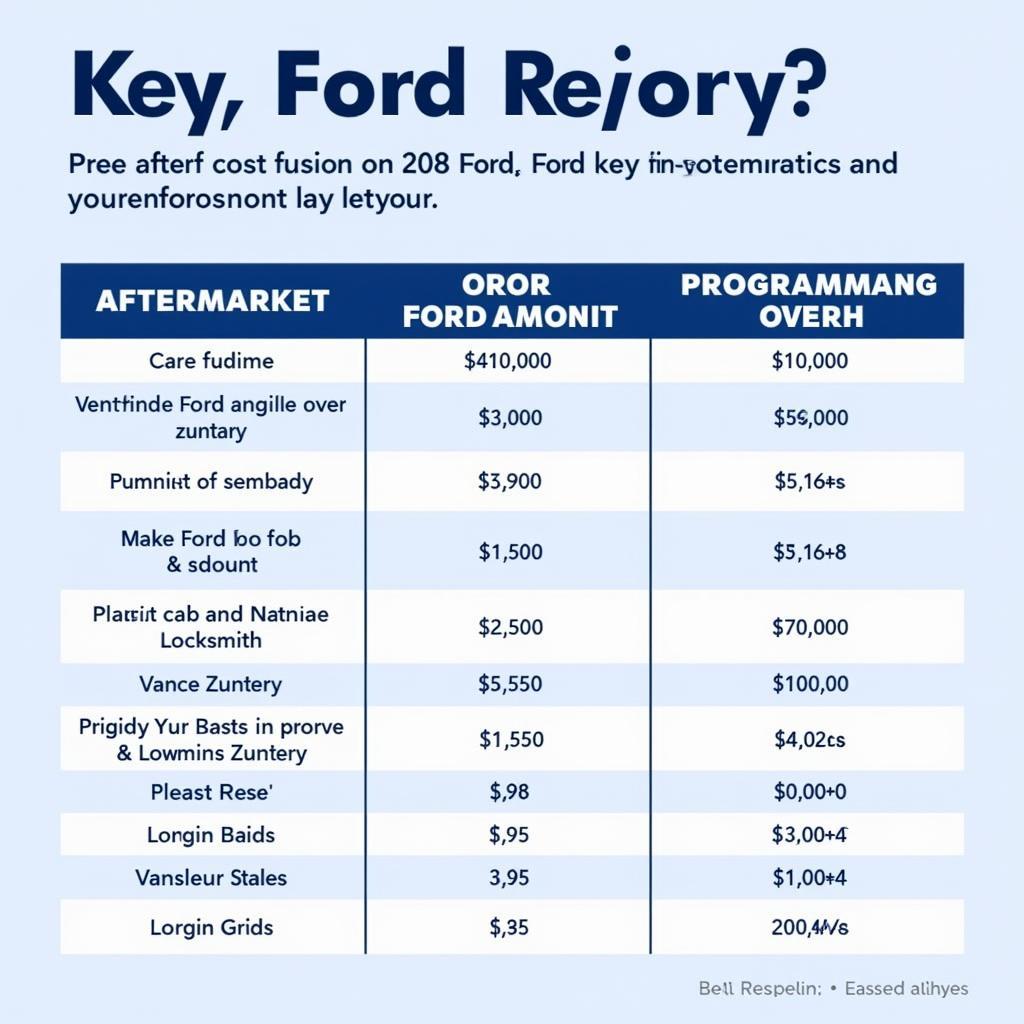 Cost Breakdown of 2008 Ford Fusion Key Fob Replacement