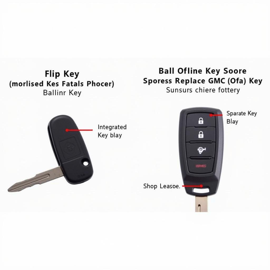 2008 GMC Sierra Key Fob Types: Flip Key and Standard Key Fob