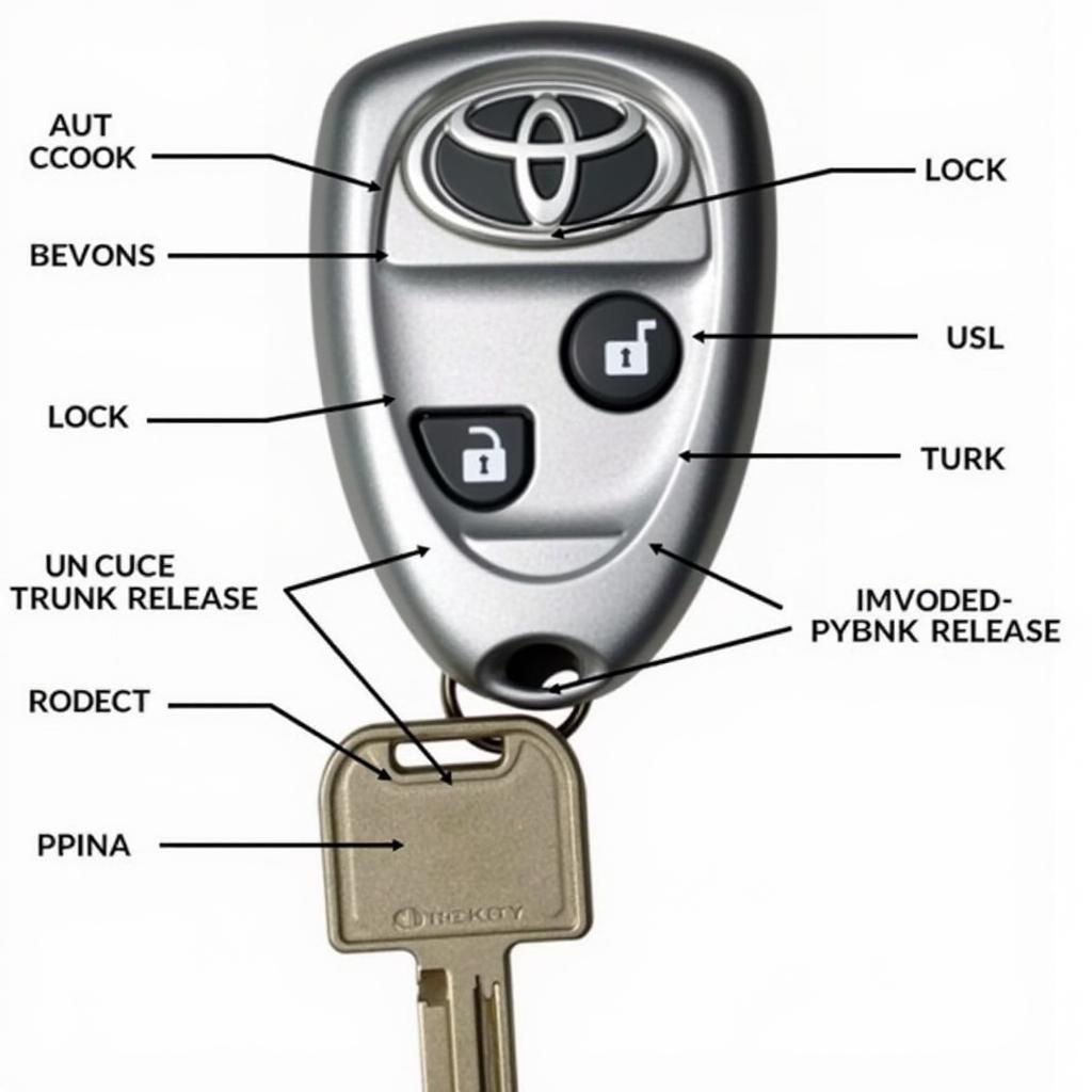 2008 Toyota Camry Hybrid Key Fob Features: Lock, Unlock, Trunk Release, and Panic Buttons