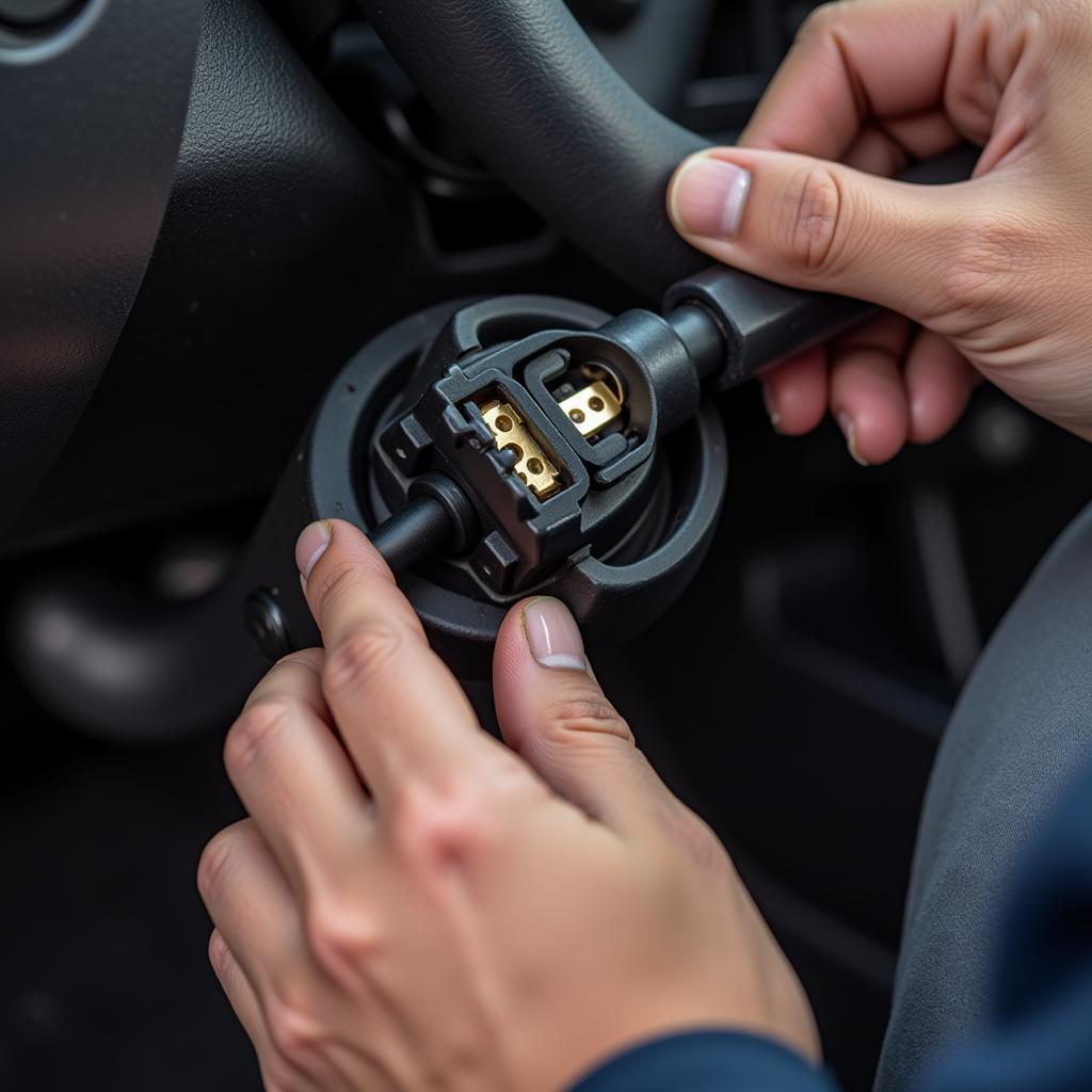 Inspecting the ignition switch of a 2009 Nissan Altima