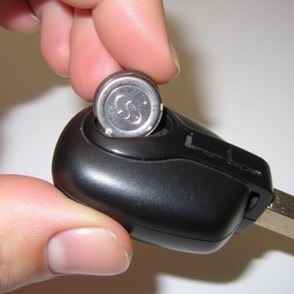 New CR2032 Battery Inserted into 2009 Nissan Cube Key Fob