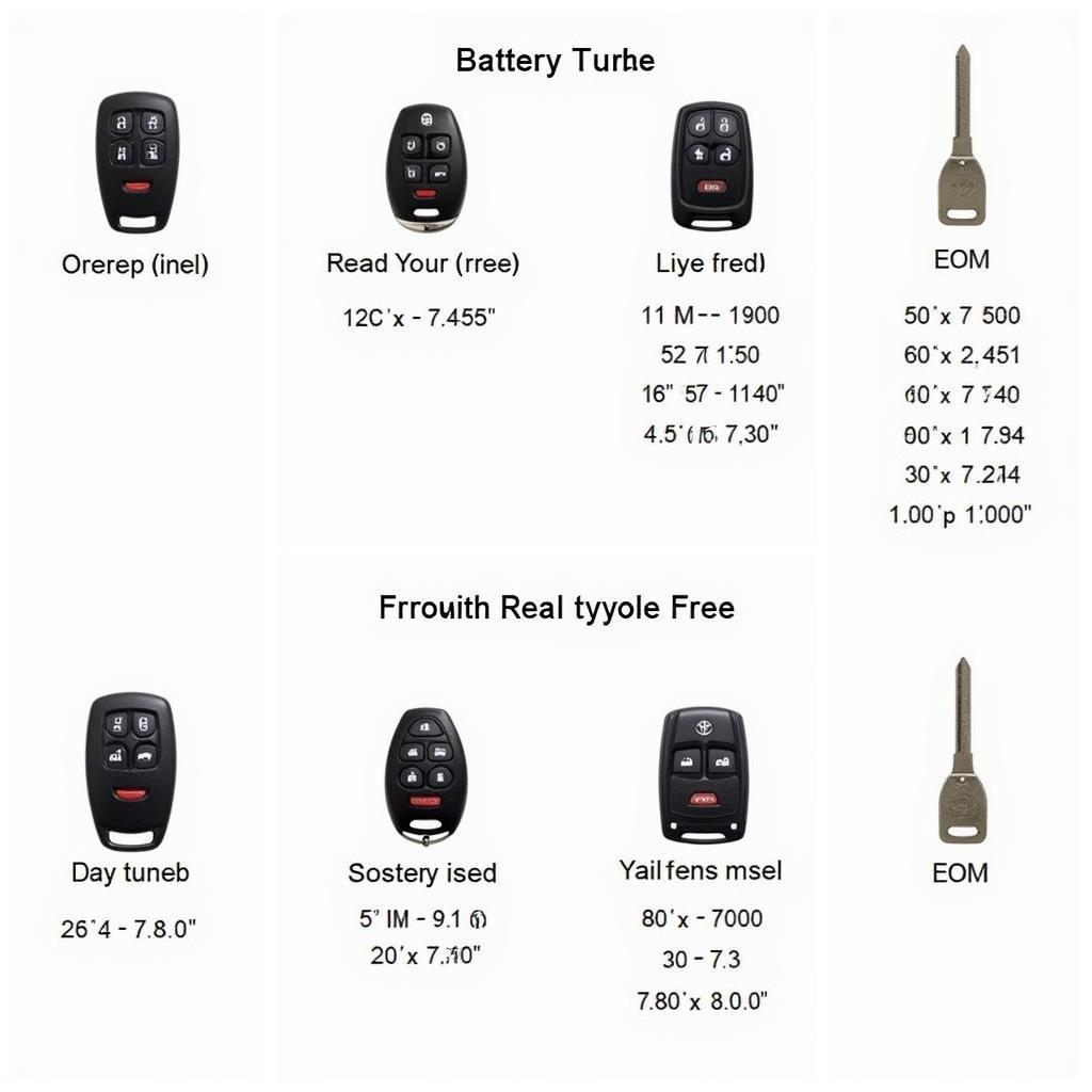 Different Types and Sizes of 2009 Toyota Key Fob Batteries