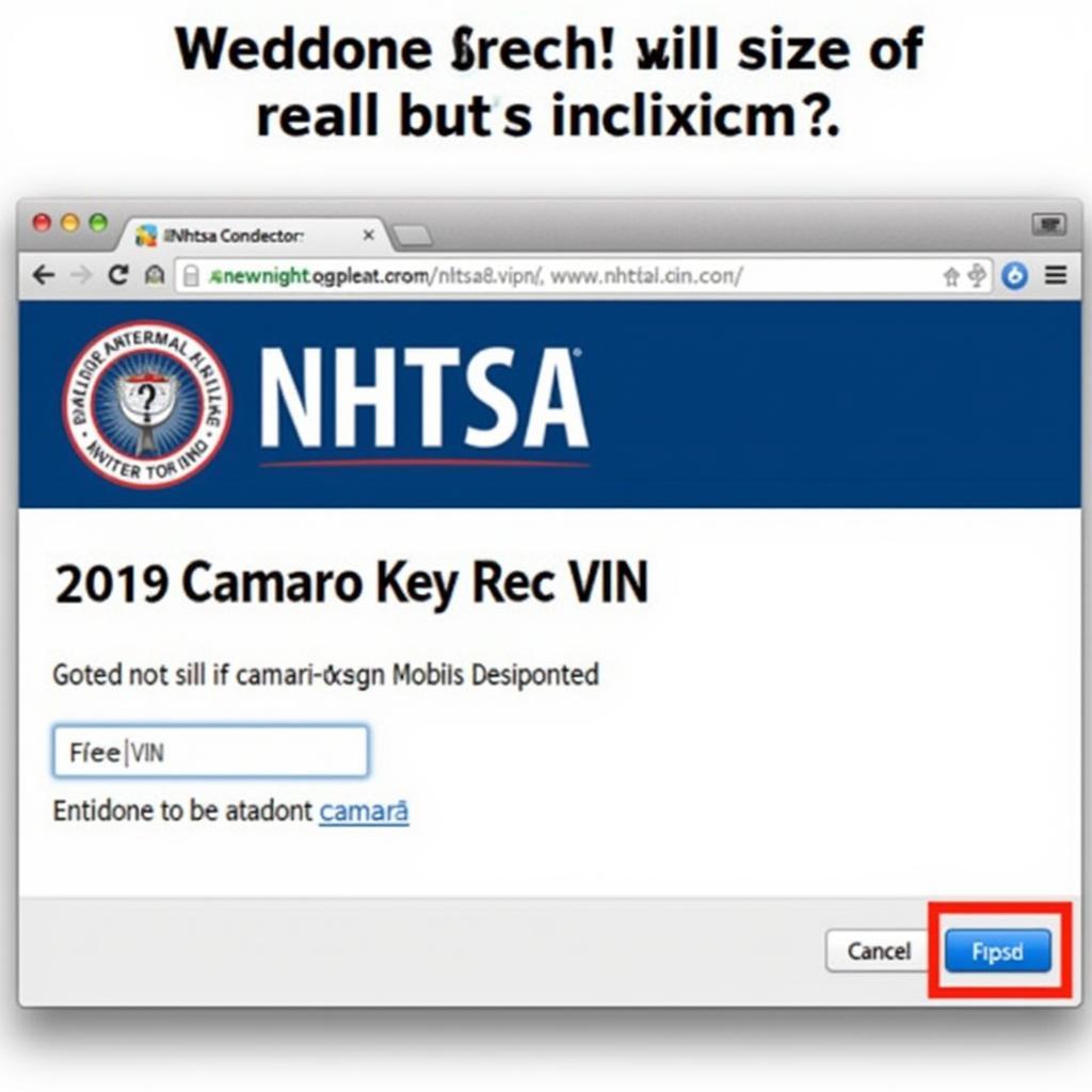 Checking NHTSA Website for Recall