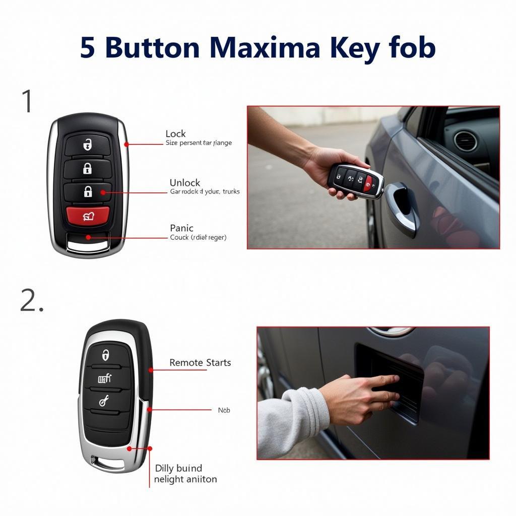 2010 Nissan Maxima Key Fob Functions: Lock, Unlock, Trunk, Panic, Remote Start