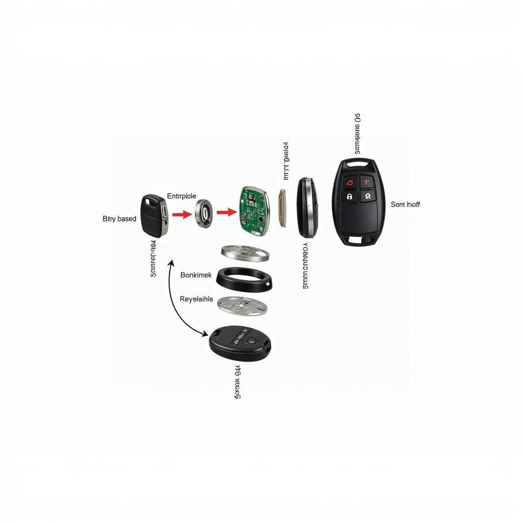 2011 Chevy Equinox Key Fob Components Exploded View