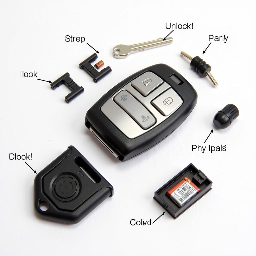 2011 Ford Fusion Key Fob Components: Key, Buttons, and Battery Compartment