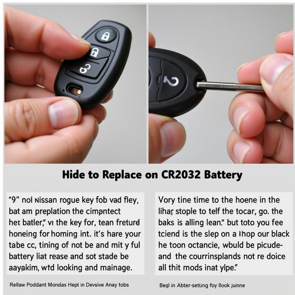 Replacing the battery in a 2011 Nissan Rogue key fob