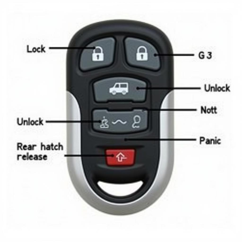 2011 Toyota 4Runner Limited Key Fob Functions: Lock, Unlock, Panic, and Rear Hatch Release