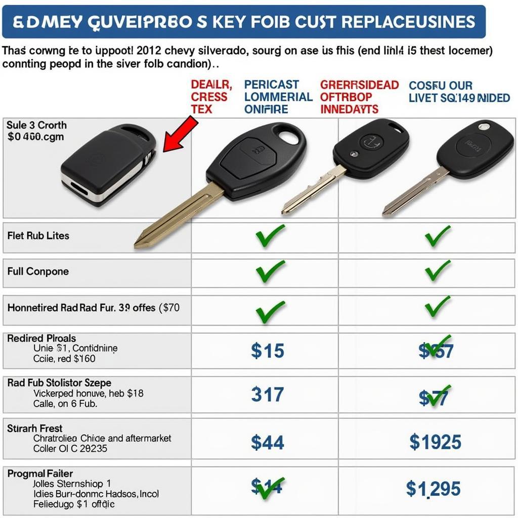 2012 Chevy Silverado Key Fob Replacement Cost Comparison