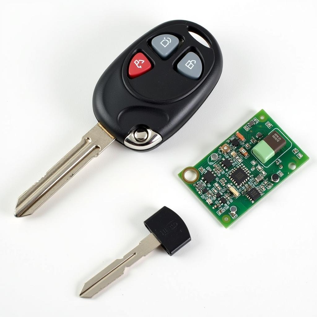 2012 Chrysler Key Fob Components: Circuit Board, Battery, and Transmitter