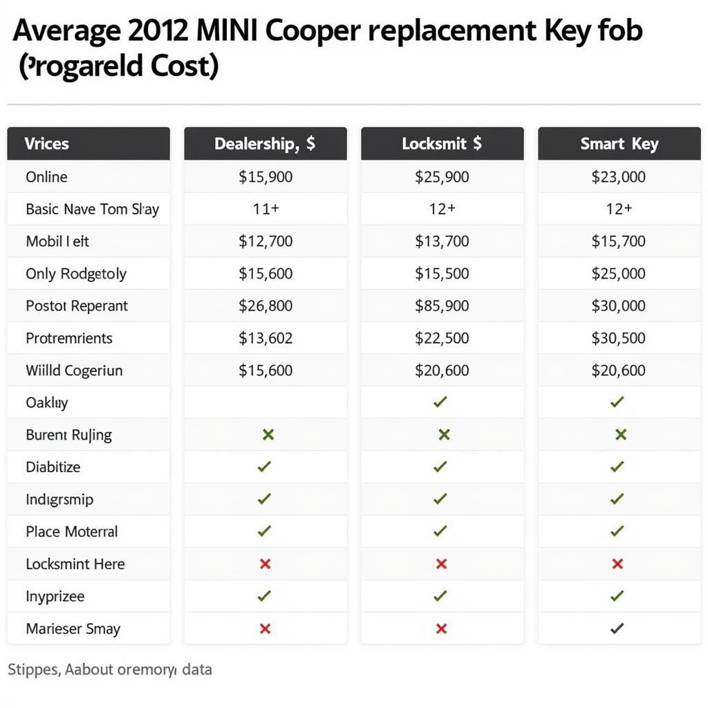 2012 Mini Cooper Key Fob Cost Comparison