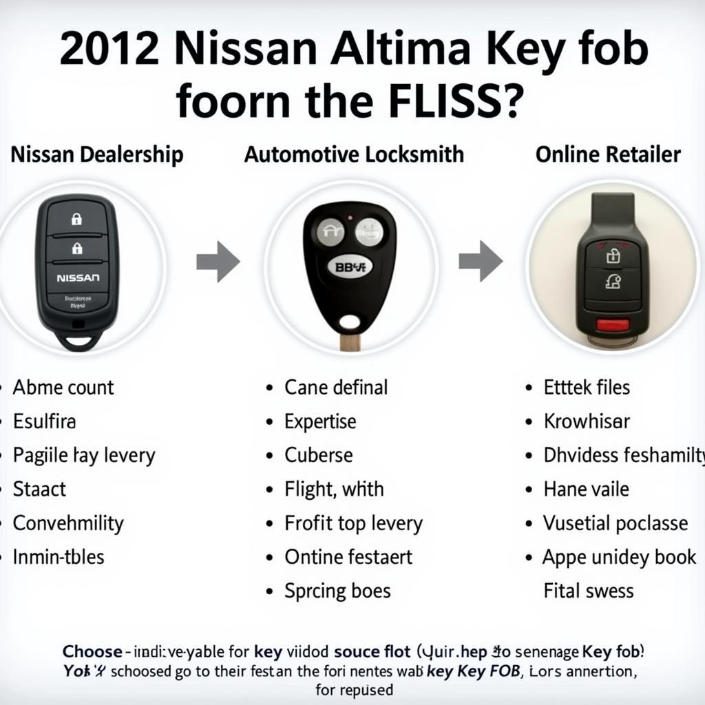 2012 Nissan Altima Key Fob Options: Dealership, Locksmith, and Online Retailer