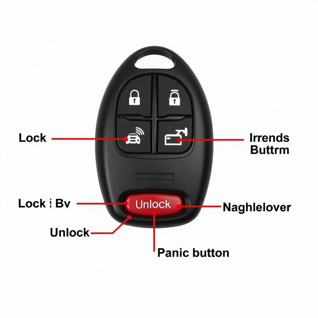 2012 Nissan Sentra Key Fob Functions: Lock, Unlock, Trunk Release, Panic Button