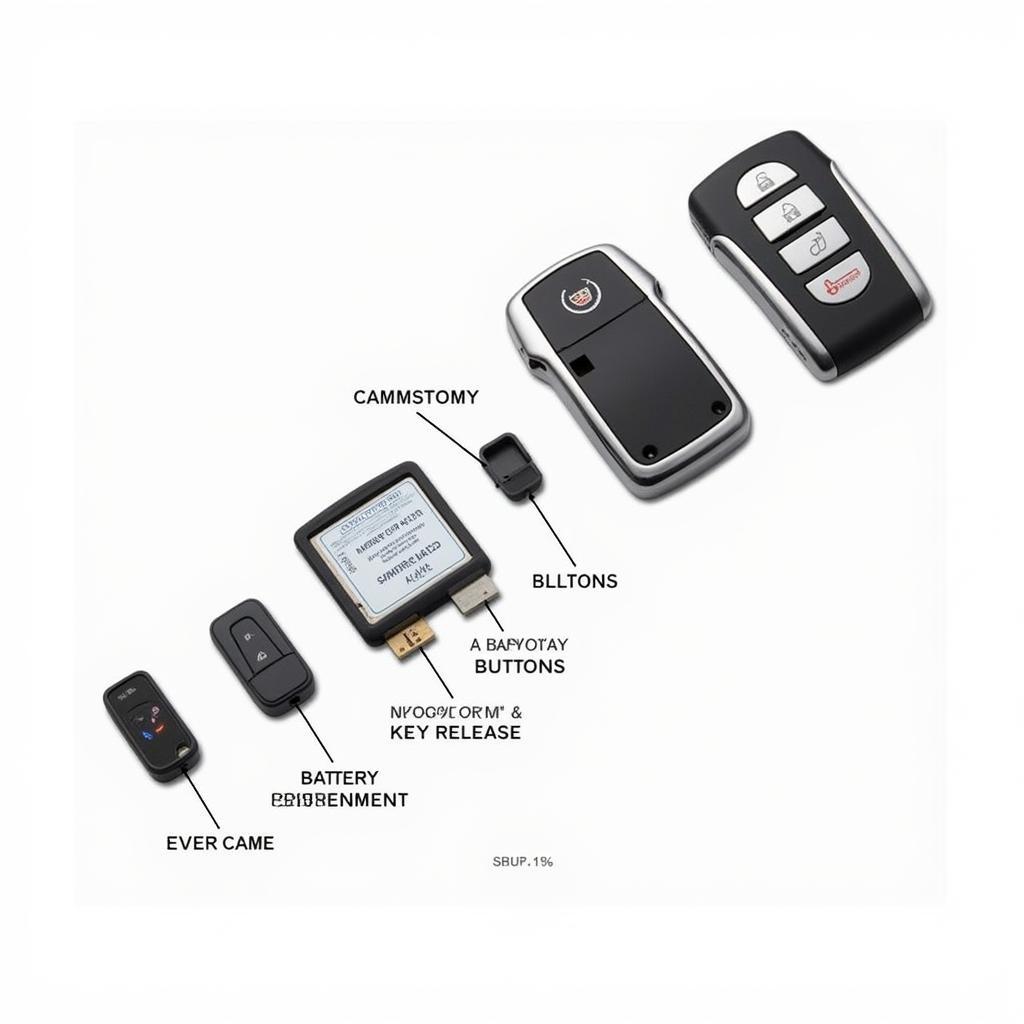 2013 Cadillac ATS Key Fob Components Diagram