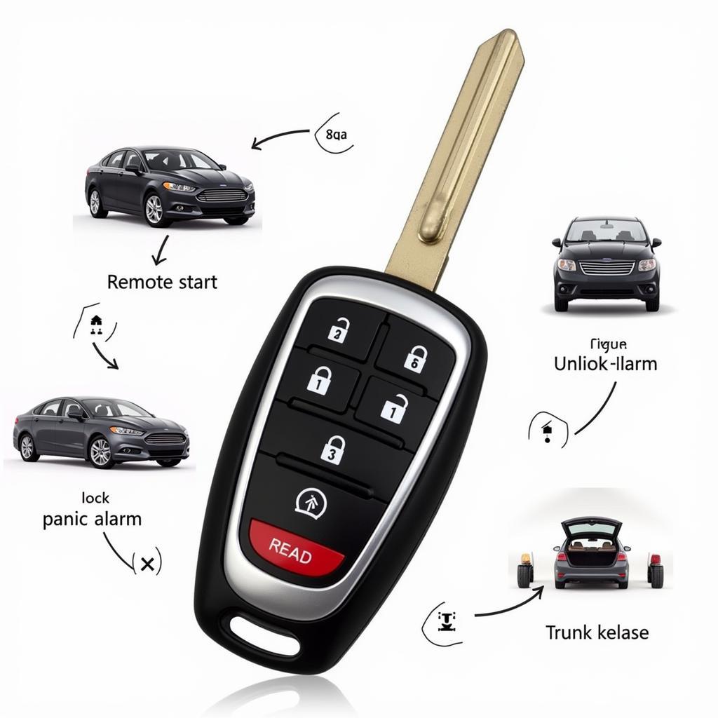 2013 Ford Fusion Key Fob Functions: Remote Start, Lock/Unlock, Panic Button, Trunk Release