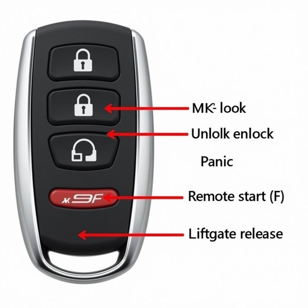 2013 Mazda CX-9 Key Fob Functions: Lock, Unlock, Panic, Remote Start, Liftgate Release