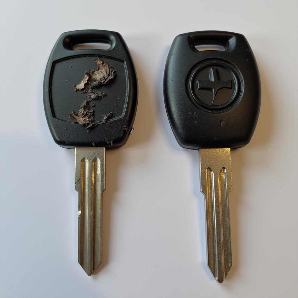 Examining a Worn Car Key from a 2013 Nissan Maxima