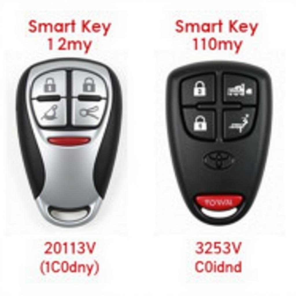 2013 Toyota Camry Key Fob Types - Standard and Smart