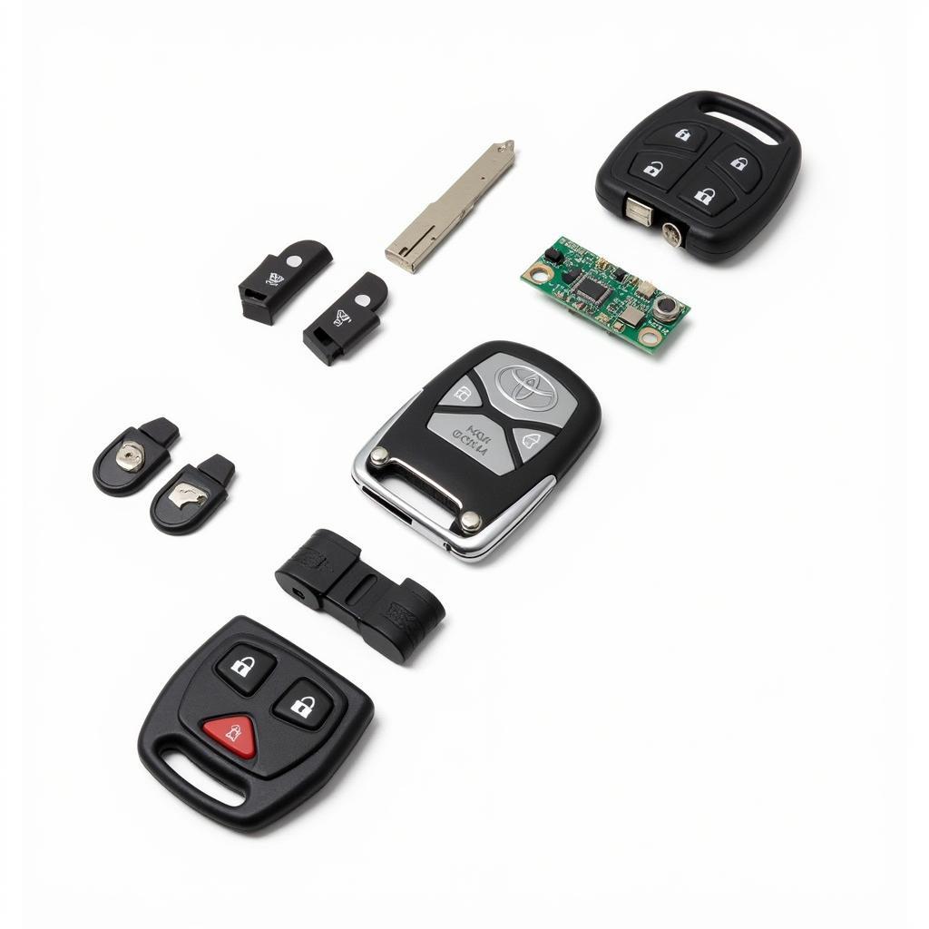 2013 Toyota Highlander Key Fob Internal Components Exploded View