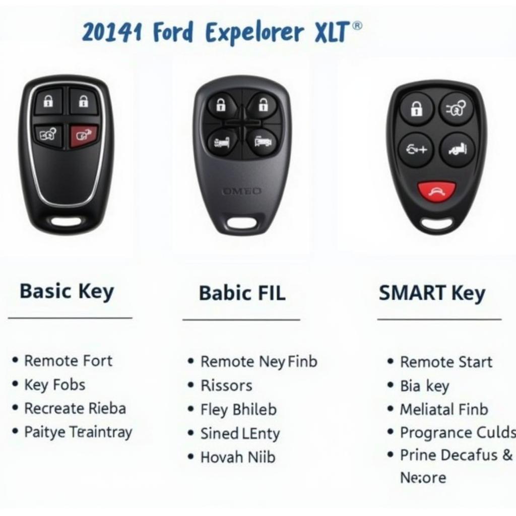 Different Types of 2014 Ford Explorer XLT Key Fobs