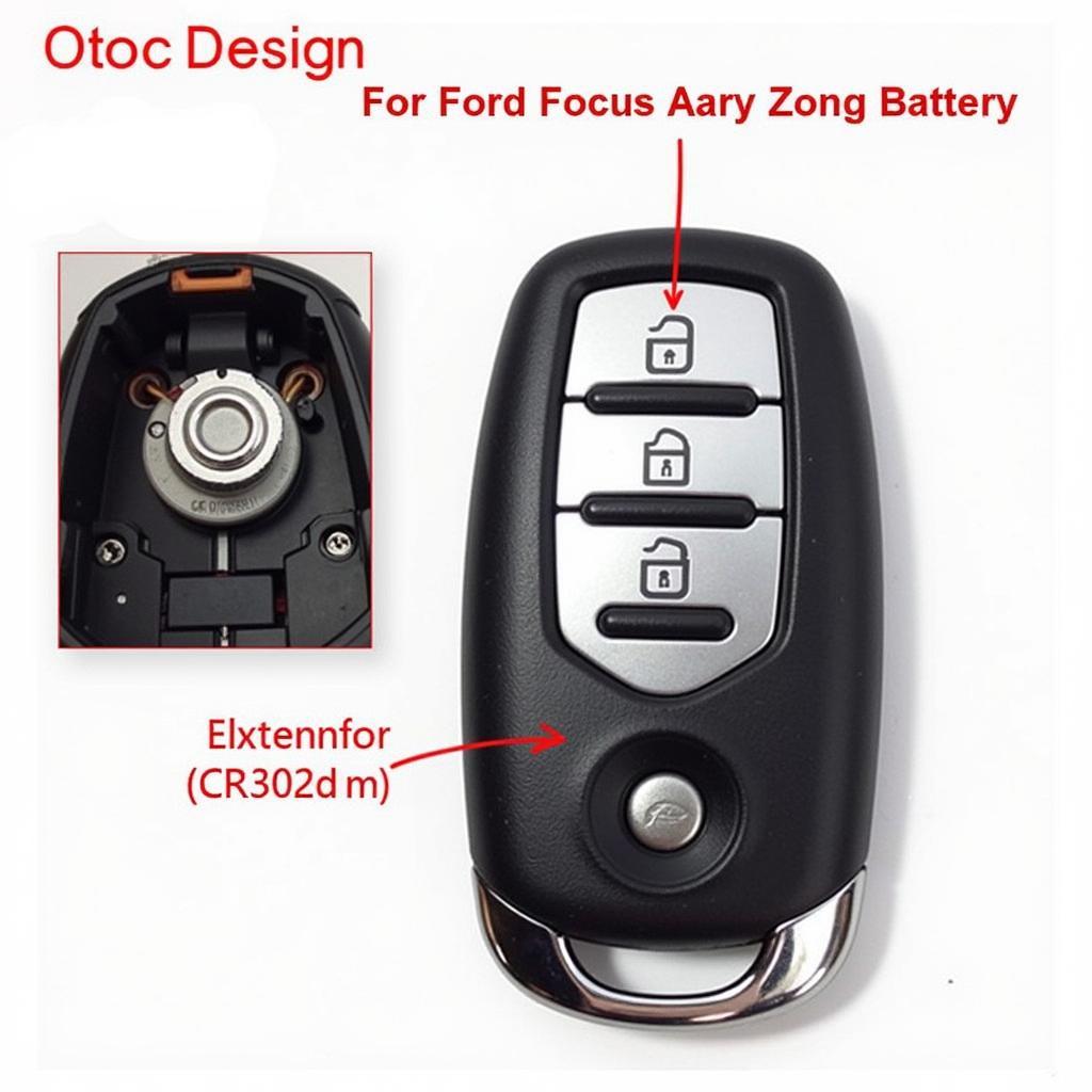 2014 Ford Focus Key Fob Battery Compartment Open