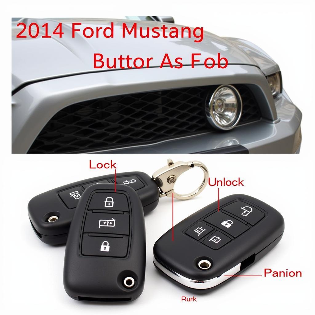 2014 Ford Mustang Key Fob Features Close-up