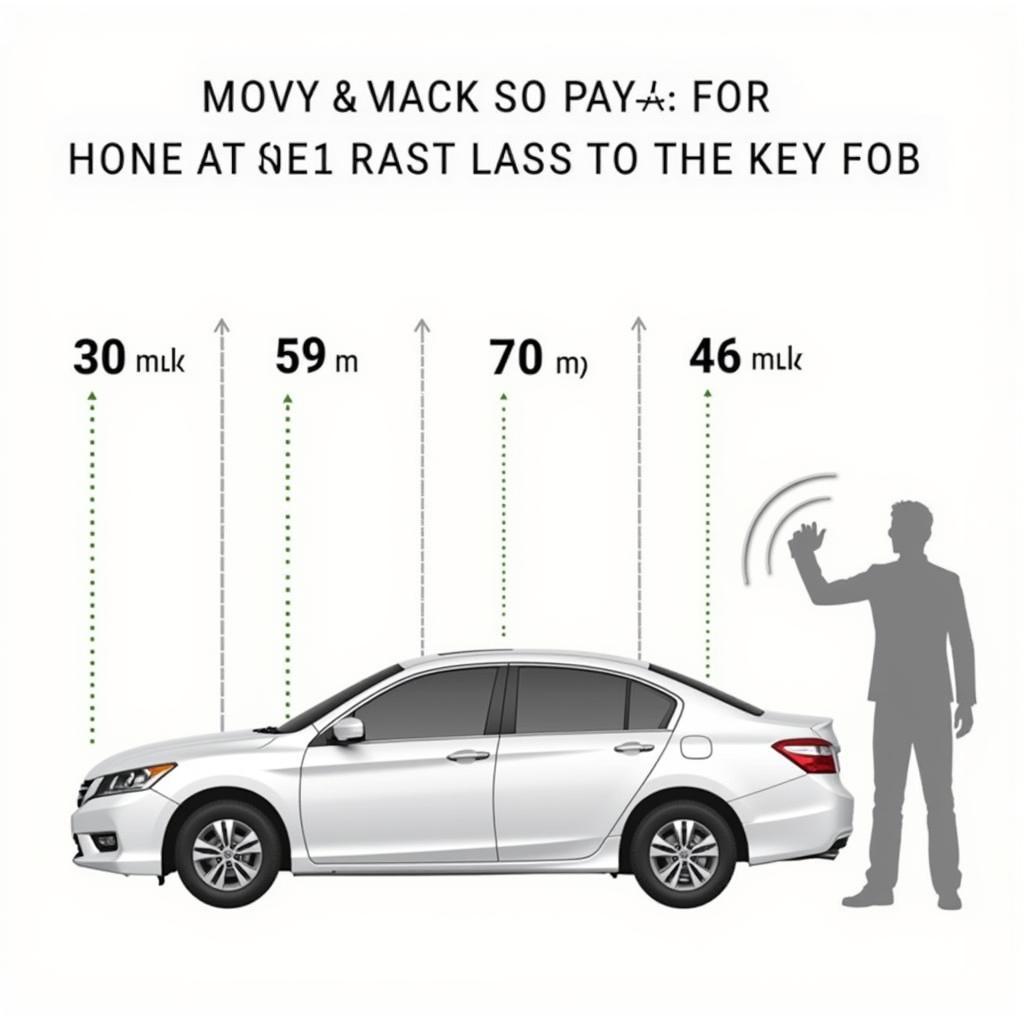 Testing the range of a 2014 Honda Accord key fob.