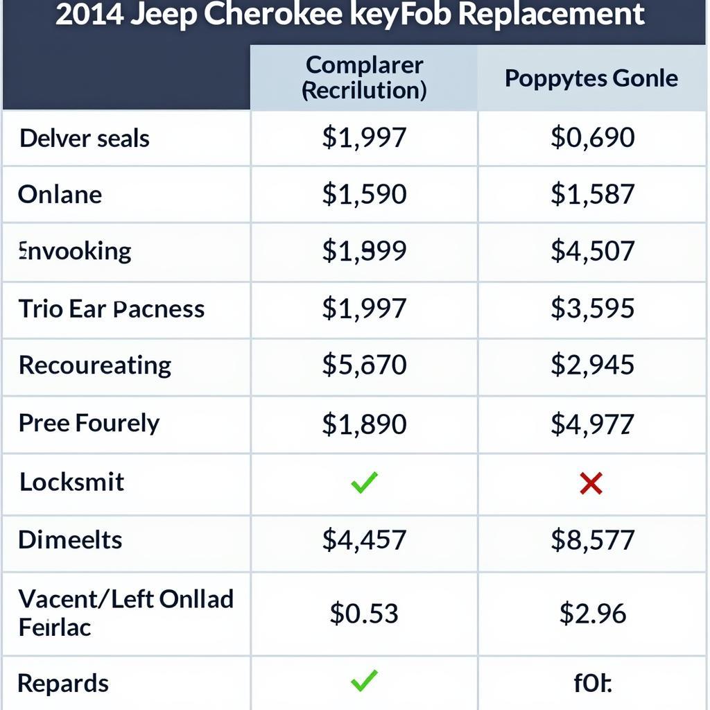 Cost Comparison of 2014 Jeep Grand Cherokee Key Fob Replacements from Different Sources