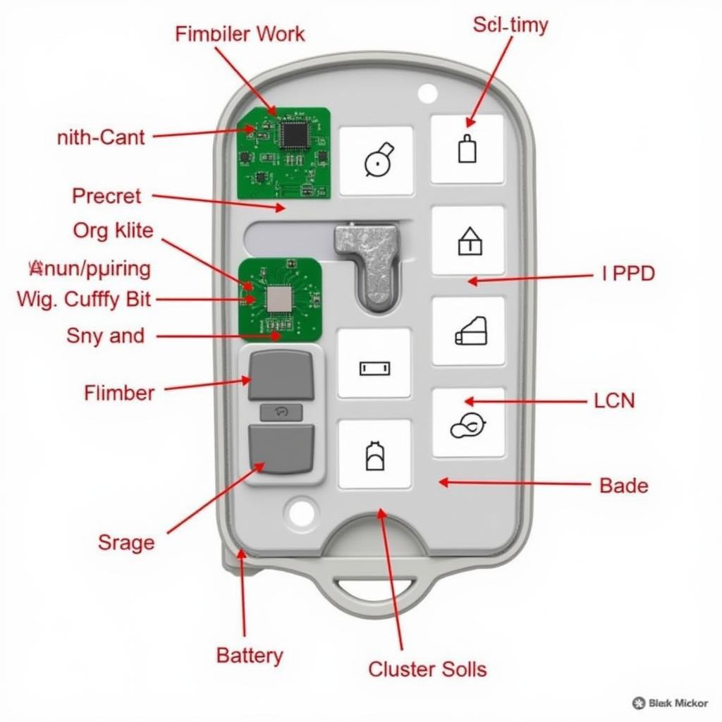 2014 Nissan Altima Key Fob Internal Components Diagram