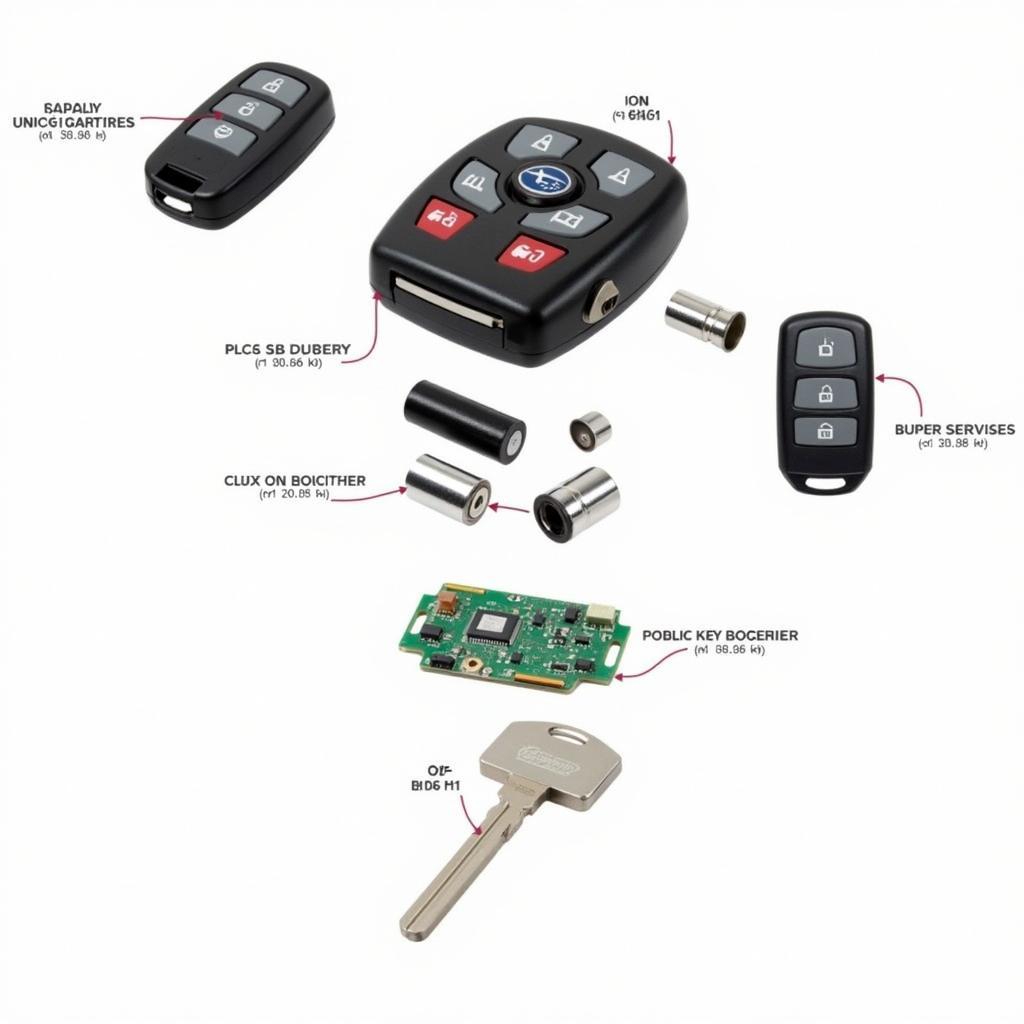 2014 Subaru Forester Key Fob Components Exploded View