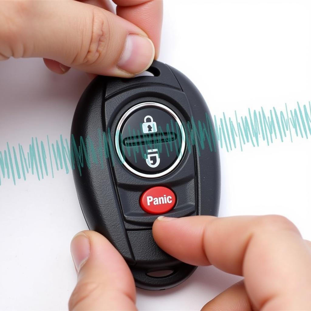 Activating the panic button on a 2014 Toyota Camry key fob