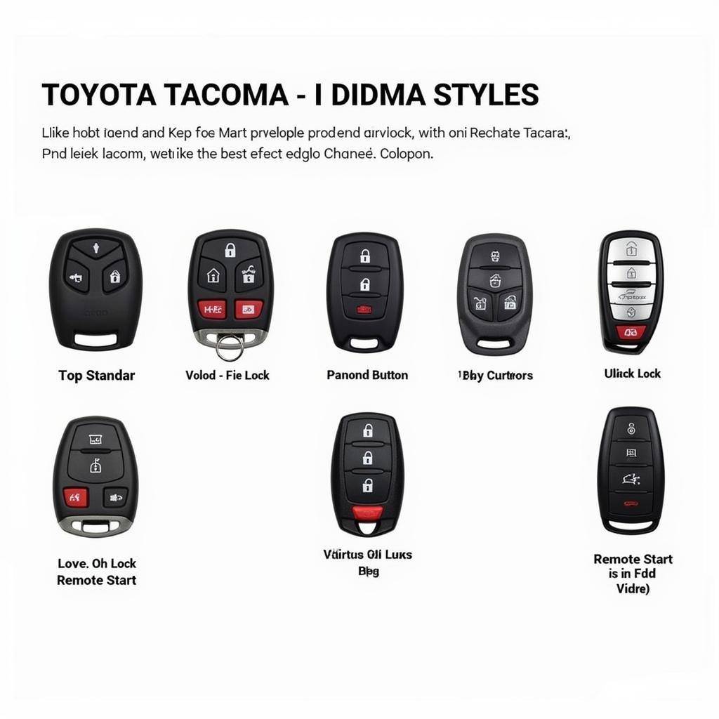 Different Types of 2014 Toyota Tacoma Key Fobs