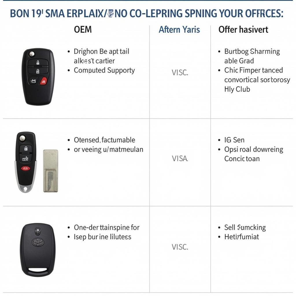 2014 Toyota Yaris Replacement Key Fob Options: Choosing the Right One