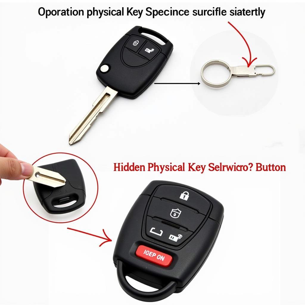 Locating the physical key on a 2015 Chrysler 200 key fob