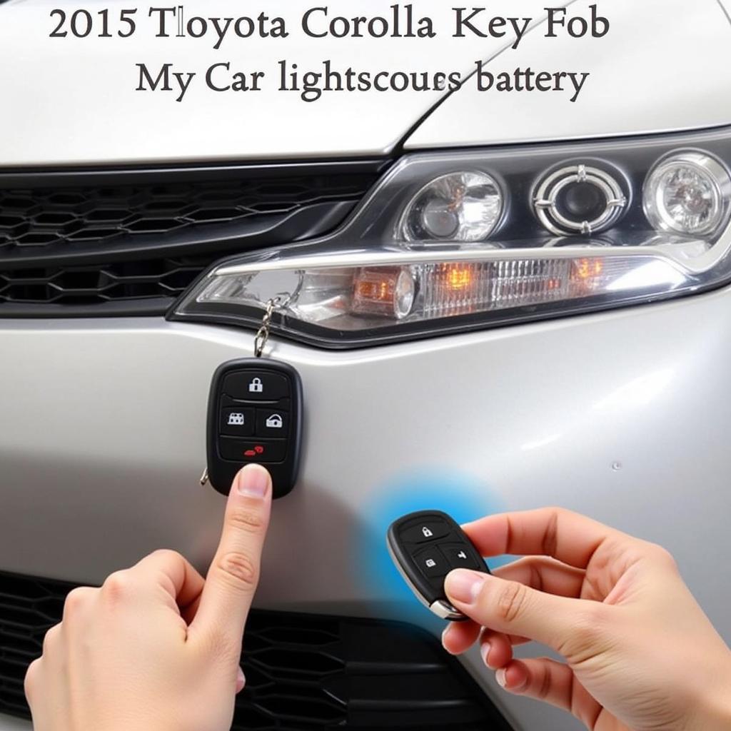 Testing the 2015 Toyota Corolla key fob after battery replacement