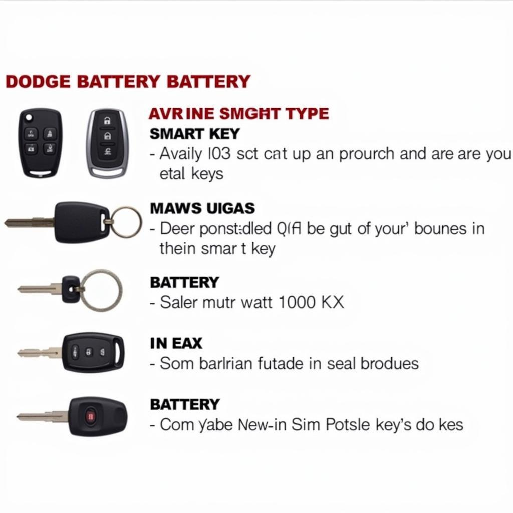 Different 2015 Dodge Durango RT Key Fob Types and Their Corresponding Batteries