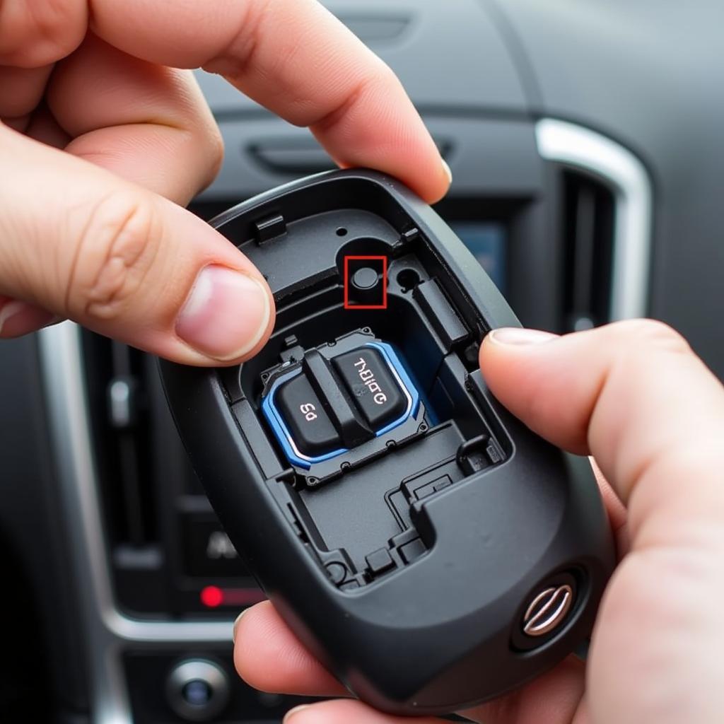 Locating the Battery Compartment of a 2015 Ford Edge Titanium Key Fob